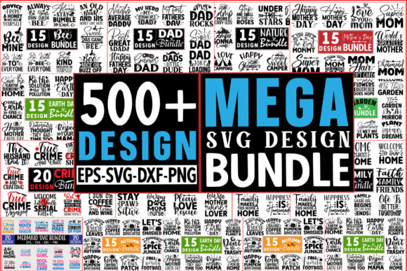 500 SVG Mega Design Bundle for Crafts and Graphics