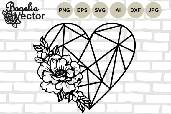 Heart with Flowers: Graphics for Crafts