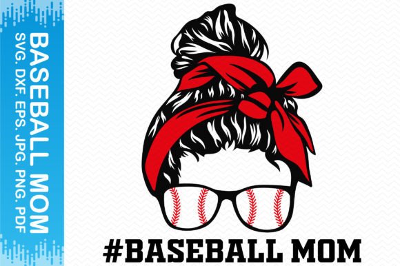 Messy Bun Baseball Mom Graphics for Crafts