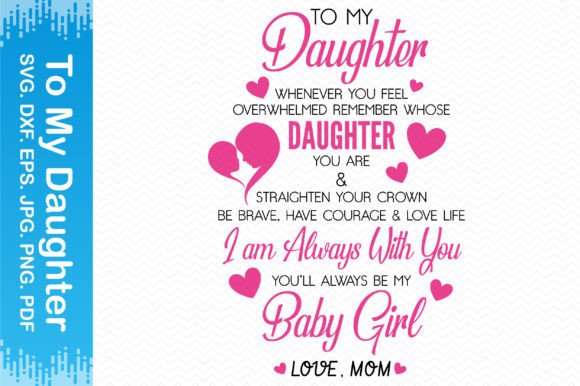 Reviewing To My Daughter Clipart for Embroidery